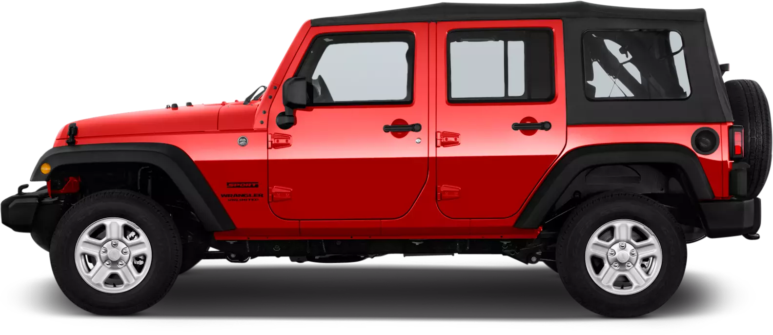 Illustration of a new red Jeep Grand Wrangler SUV.